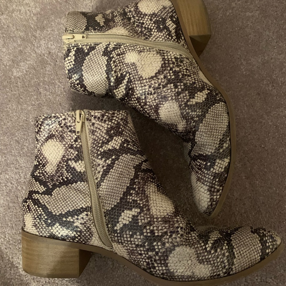Snake skin booties